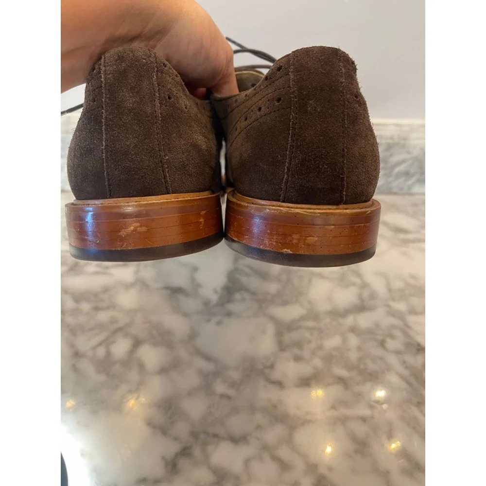 Banana Republic Brown Suede Wingtip Oxfords Men’s 13M Leather Dress Shoes